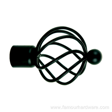 Wrought Iron Spiral Head Single Curtain Rod